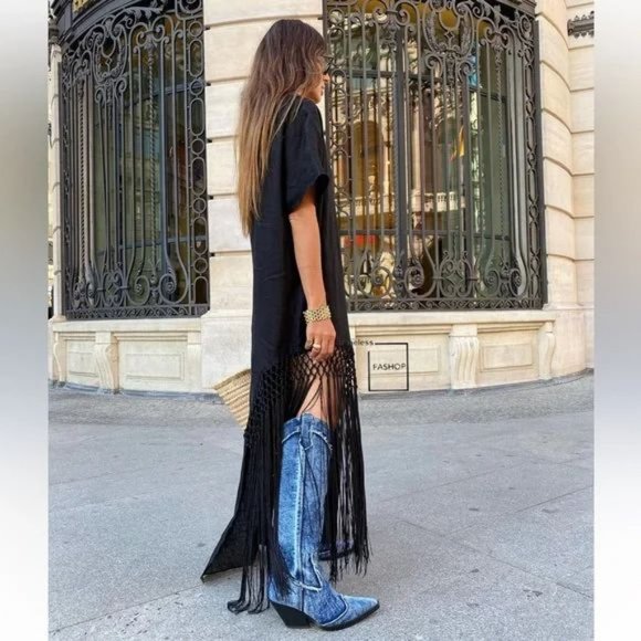 ZARA DENIM COWBOY BOOTS - Picture 11 of 11